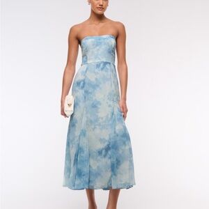 The A&F Camille Strapless Godet Midi Dress